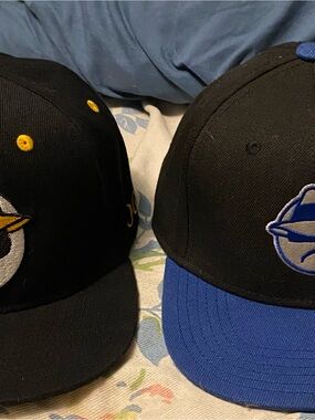 Men's Black and Blue Baseball Cap with Contrast Visor